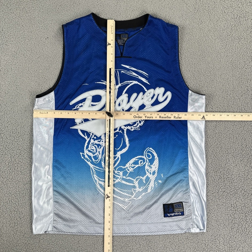 VTG Y2K All Star Pro Basketball Jersey Men 2XL Blue Gradient Hip Hop Dazzle - Picture 5 of 16